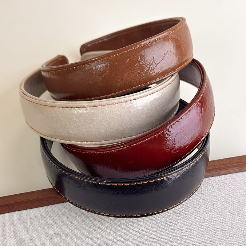 Leatherwork Pony - Leder Stirnbänder Einfache Feste Farbe Koreanische