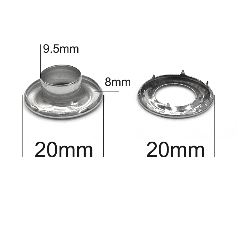 Leatherwork Eyelets - Innen 9,5 mm Canvas-Knopflöcher, Edelstahl-Ösen, Knopfstanze,
