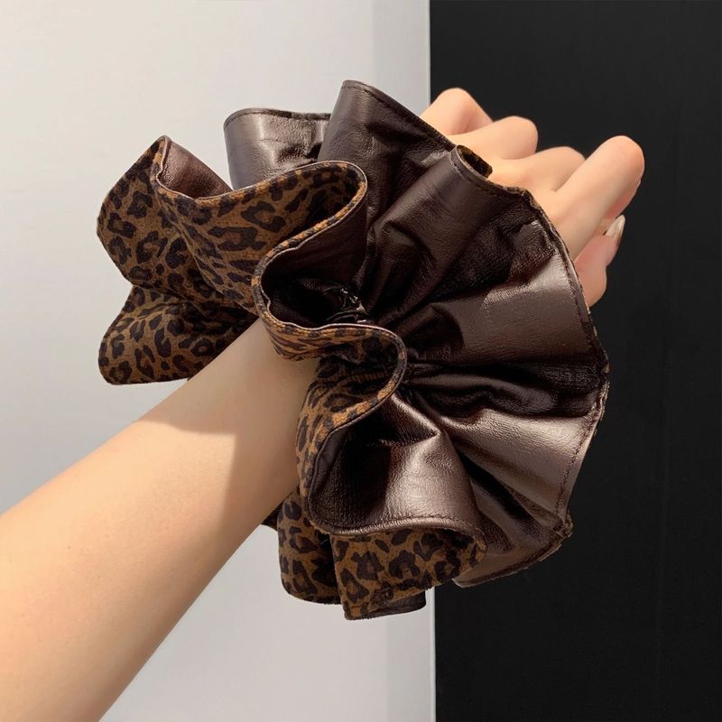 Leatherwork Pony - 1 Stück braunes Leopardenmuster-Leder im koreanischen