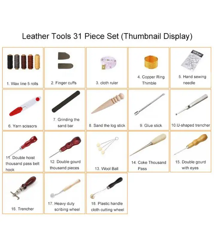 Leatherwork Hand Sewing Needles - Professionelle Leder Nähen Handwerk Werkzeuge Kit