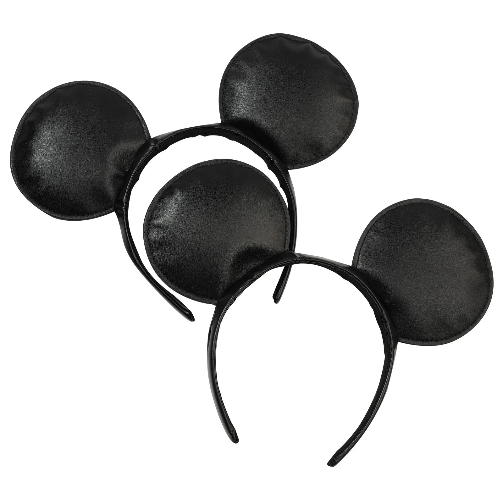 Leatherwork Pony - 1/2 Stück Klassische Mickey-Mouse-Ohren-Haarbänder aus hochwertigem