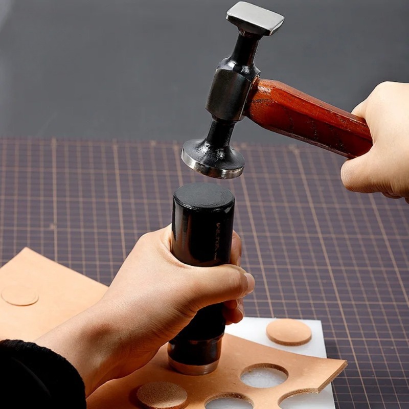 Leatherwork Hammer - 1 Stück Kohlenstoffstahl Doppelkopf-Lederhammer Glatter Formhammer