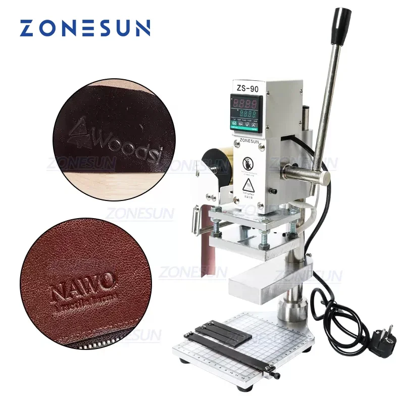 Leatherwork Machine - ZONESUN Zwei Arbeitsplatten Manuelle Leder-Heißfolienprägemaschine Hitzepressmaschine