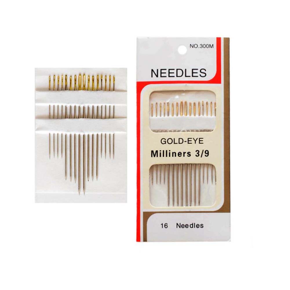Leatherwork Hand Sewing Needles - Großöhrige Selbstfädelnde Handnähnadeln 16er-Pack für Leder,