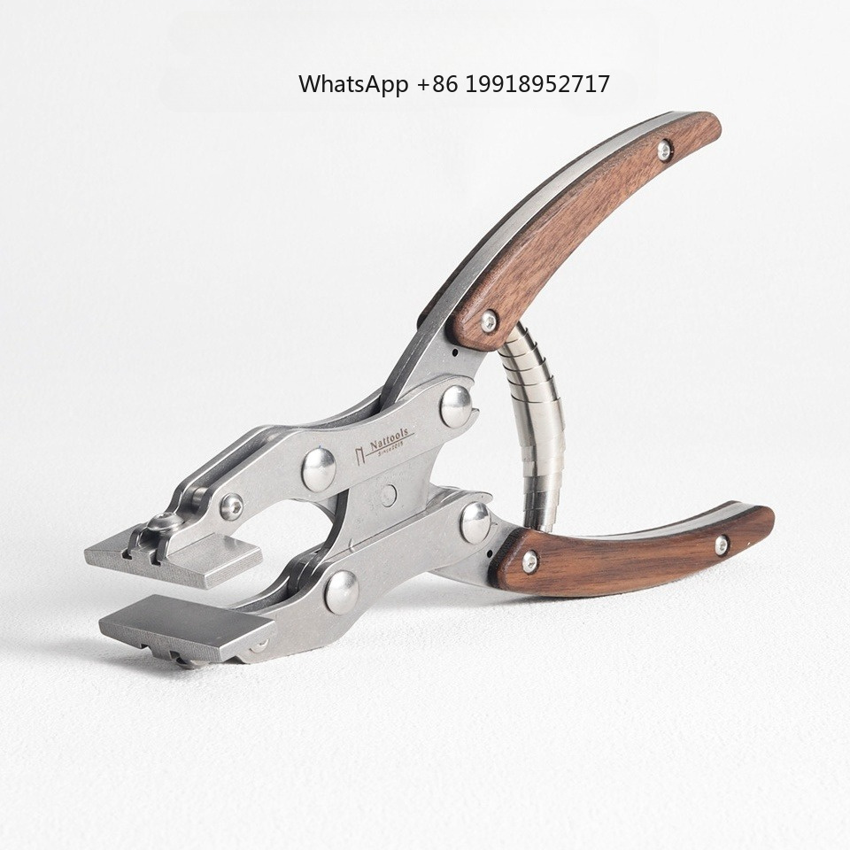 Leatherwork Hand Press - Leder-Flachzange aus Edelstahl, handgefertigte Lederarbeitsklemme, Presszange,