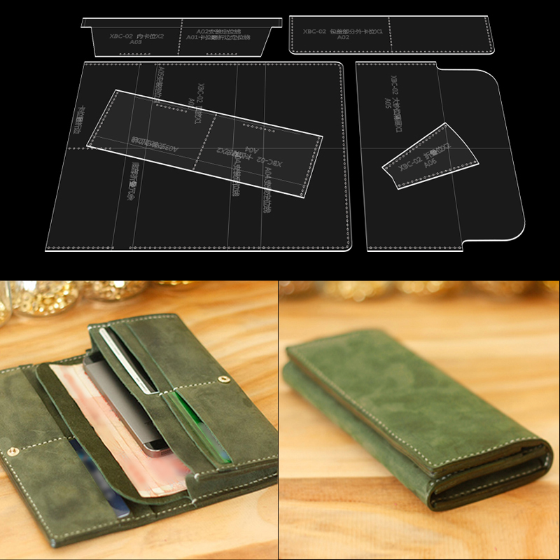 Leatherwork Tool Kit - YOMDID Lange Brieftasche Vorlage Leder Werkzeuge