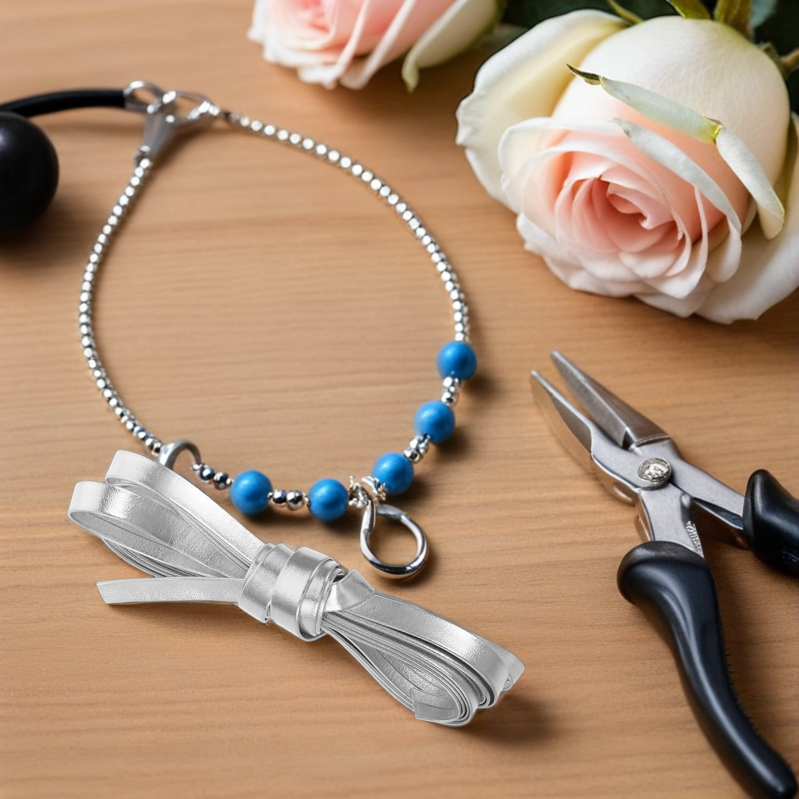 Leatherwork Jewelry - 2 Stück 8mm Kunstlederband für Schmuckherstellung,