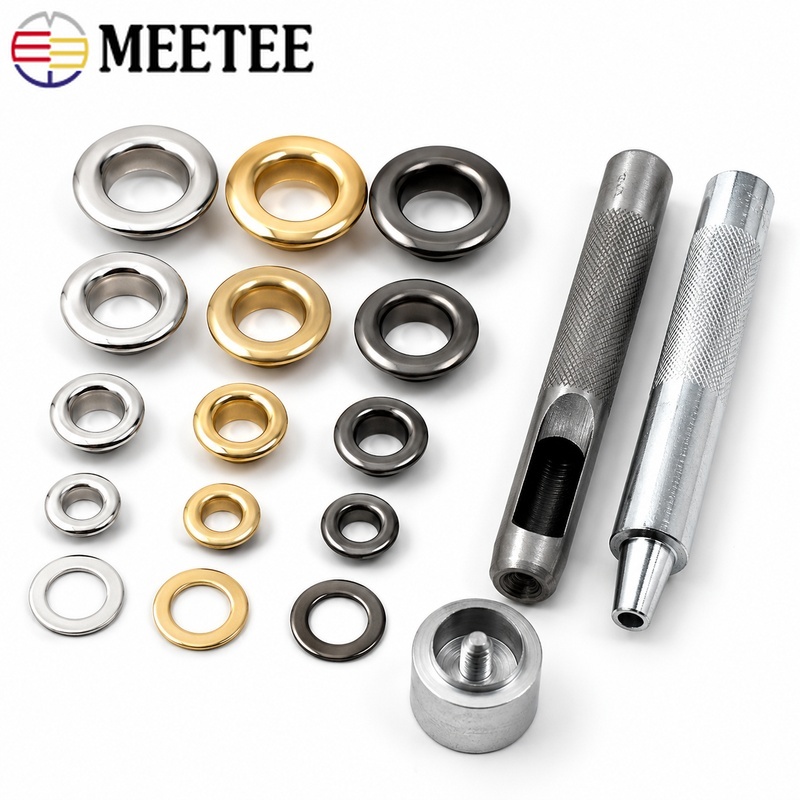 100 Sets Meetee 4/5/8/10/12mm  – Leatherwork Eyelets Bewertung und Preis