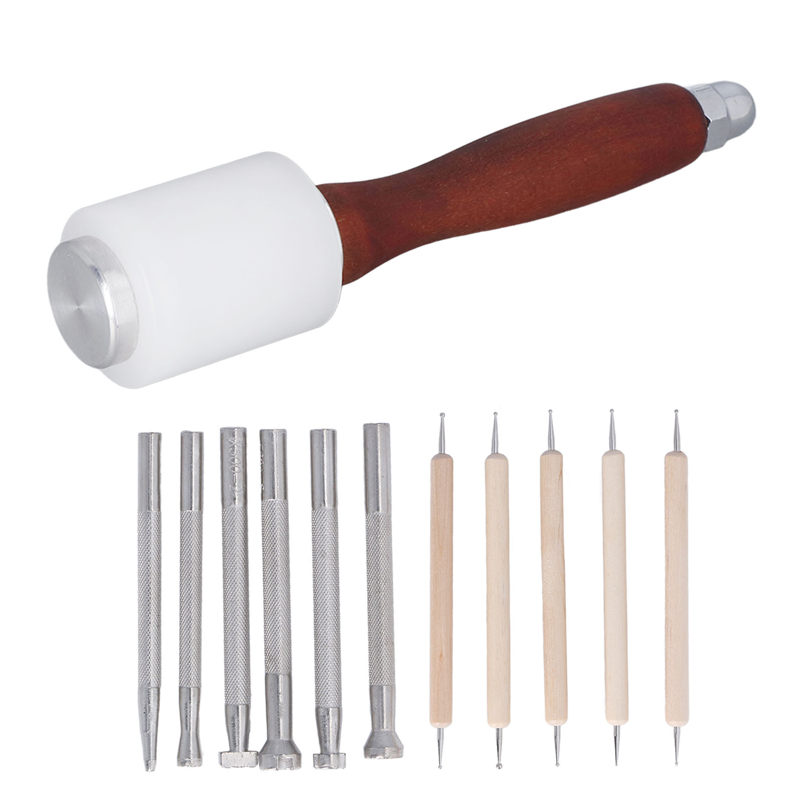 12-teiliges Leder-Stempelwerkz – Leatherwork Hammer Bewertung und Preis