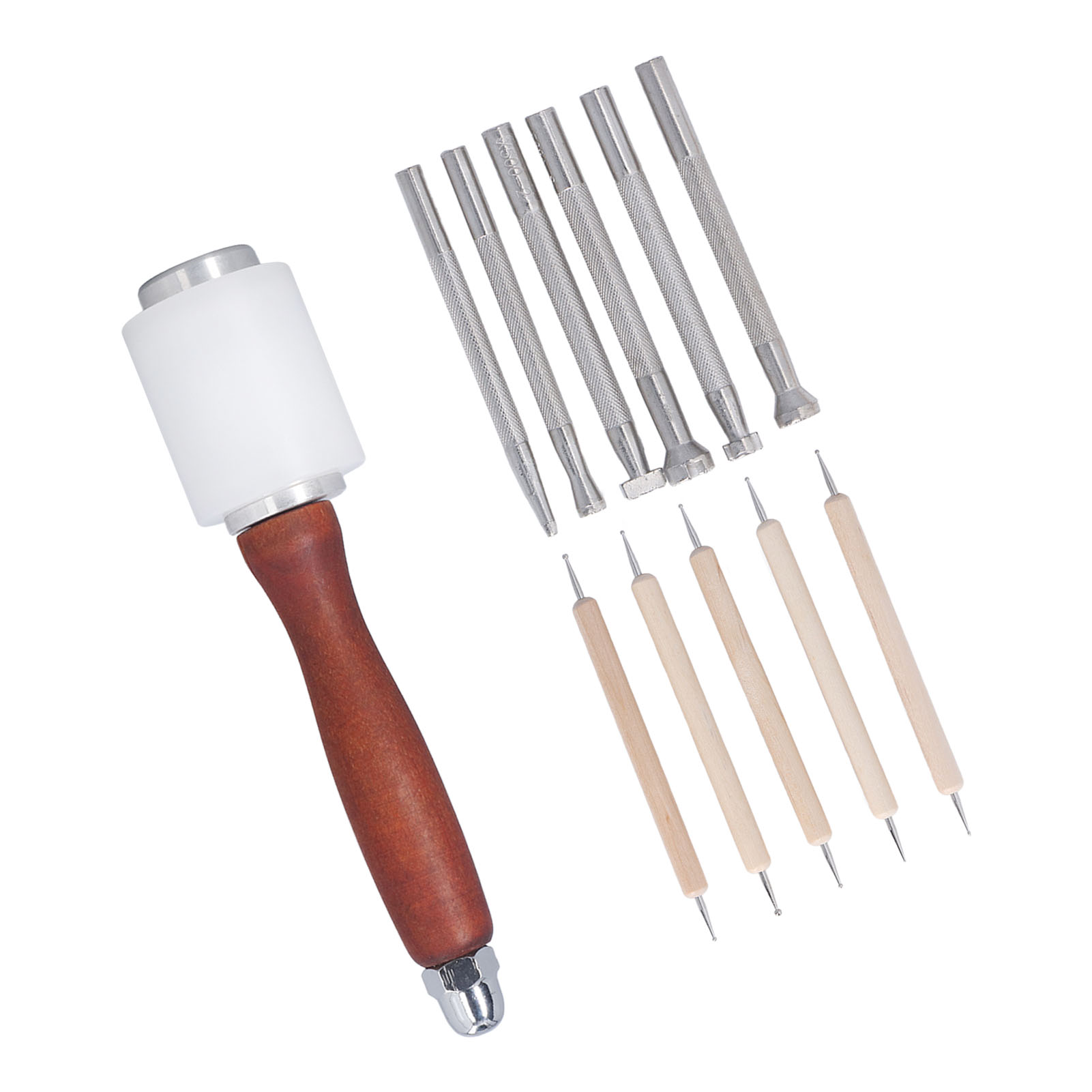 12-teiliges Leder-Stempelwerkz – Leatherwork Hammer Bewertung und Preis