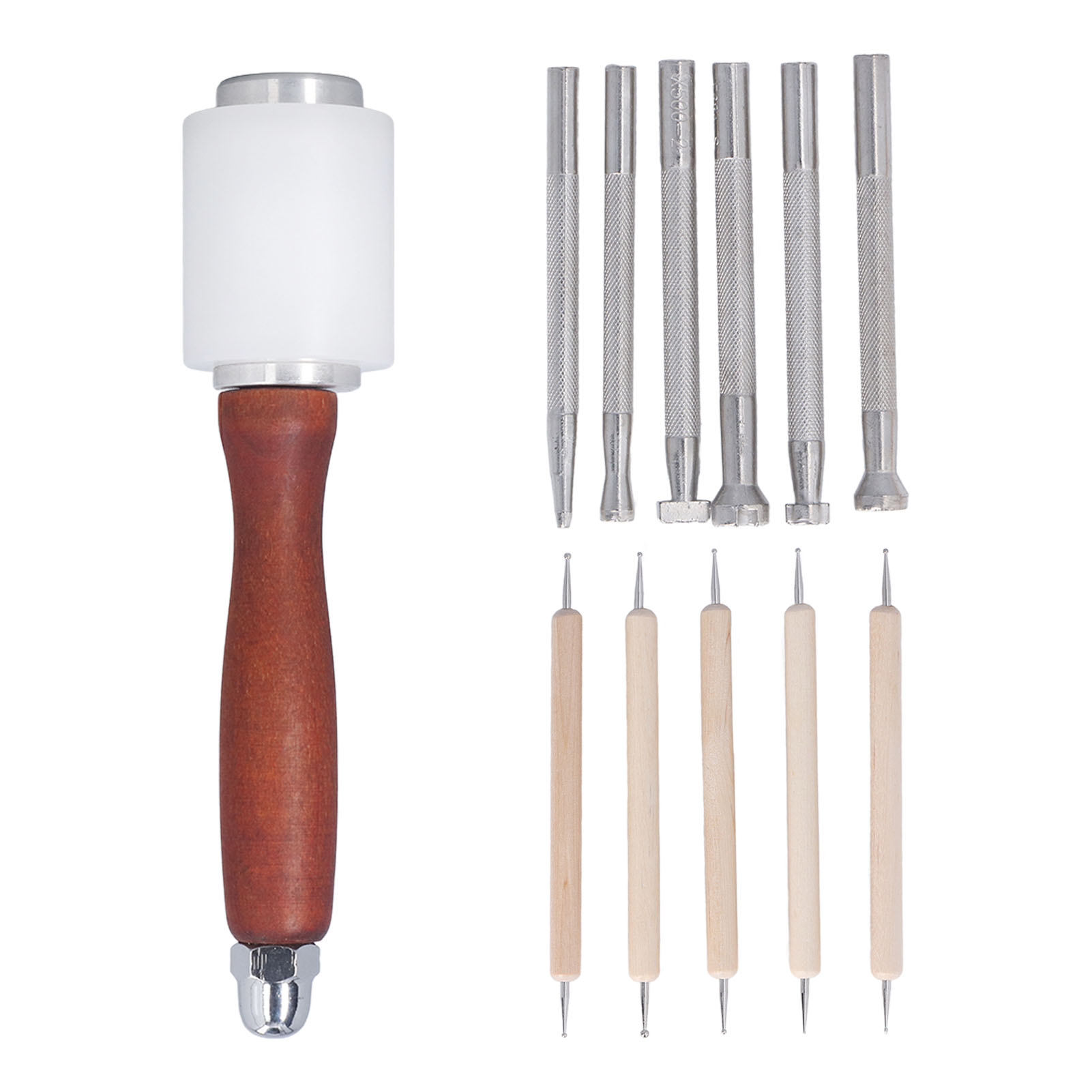 12-teiliges Leder-Stempelwerkz – Leatherwork Hammer Bewertung und Preis