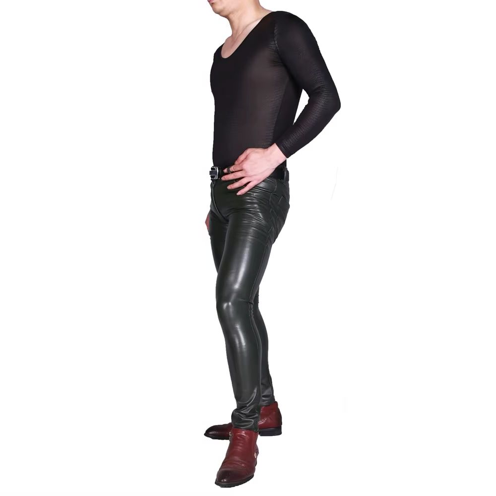 Herren-Punk-PU-Kunstlederhose, – Leather Work Pants Bewertung und Preis