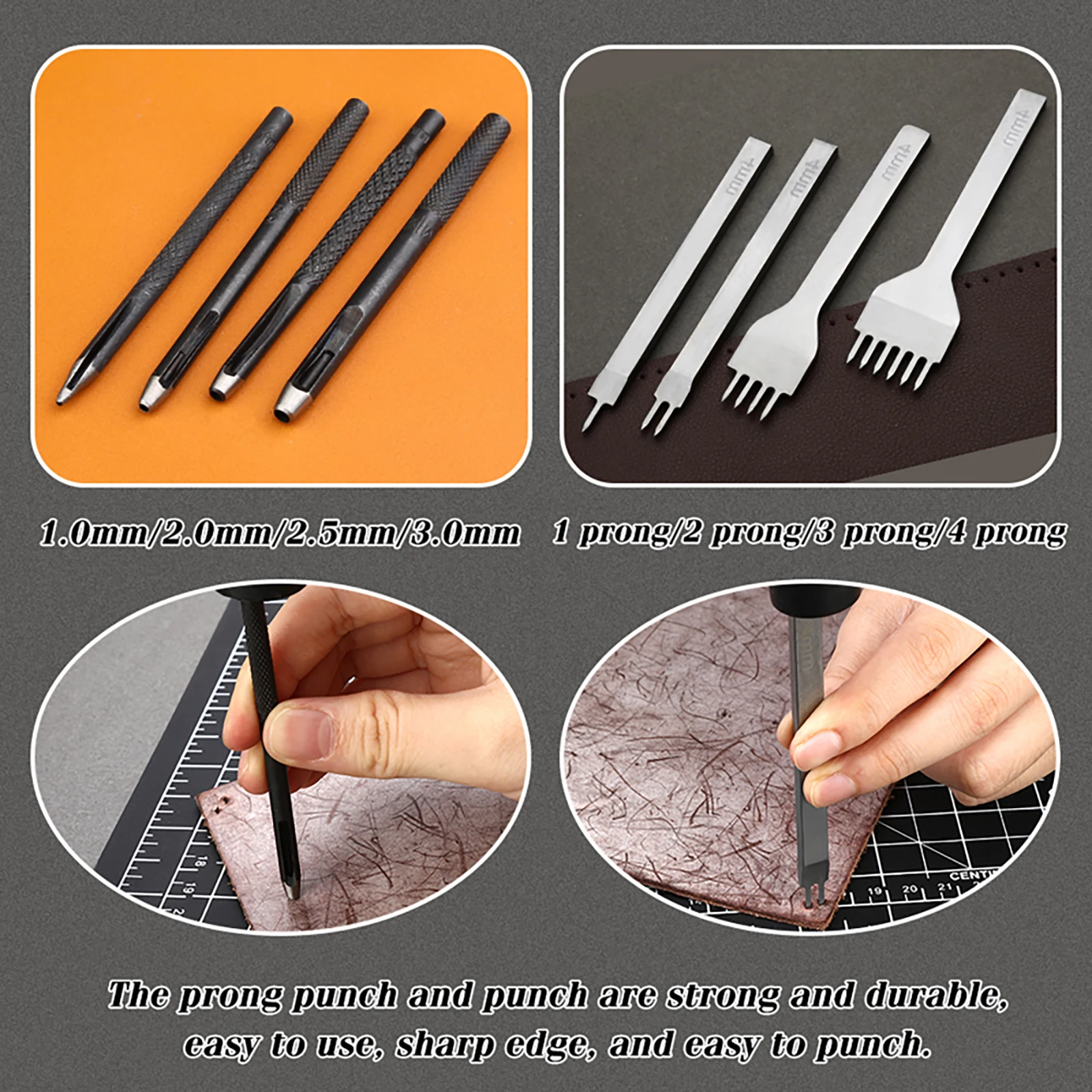 Orangefarbenes Leder-Nähset Po – Leatherwork Tool Kit Bewertung und Preis