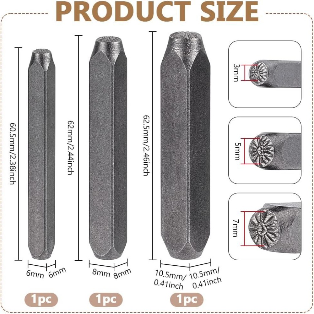 3-teiliges Metall-Stempelset m – Leatherwork Machine Bewertung und Preis